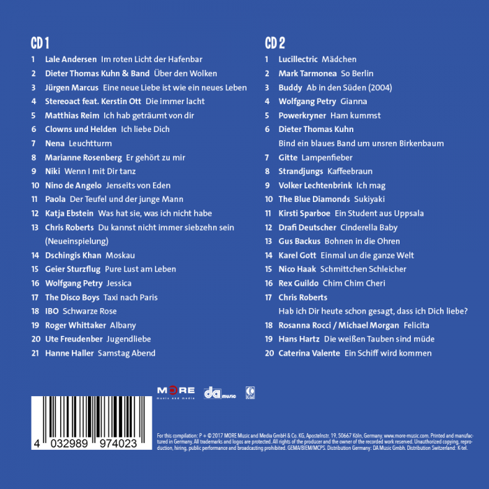 50 Jahre - Der Schlager Sampler  (Doppel CD) – Bild 2