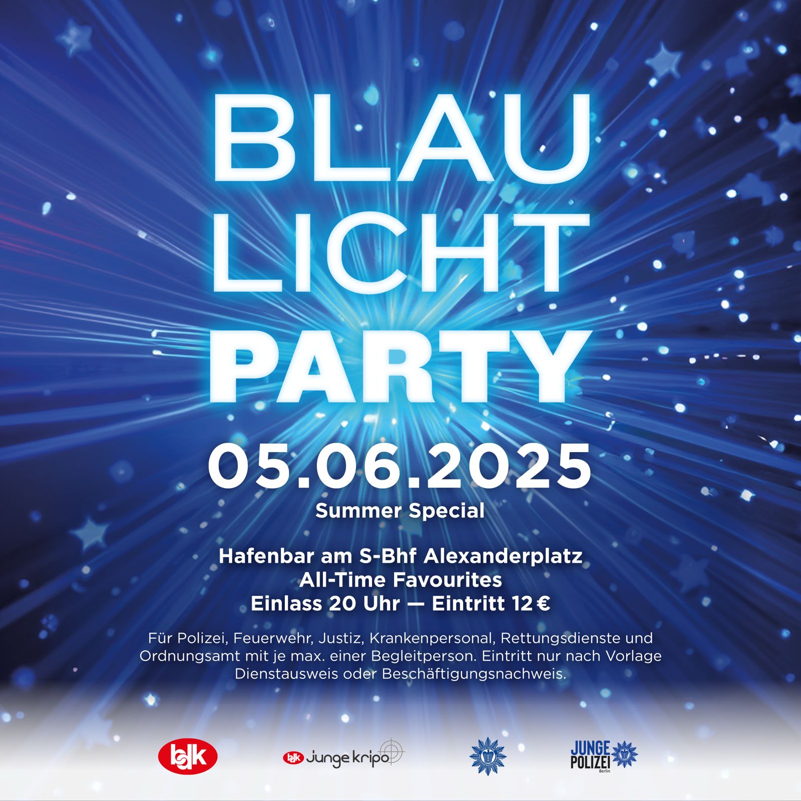 Blaulichtparty Berlin 05.06.2025 Hafenbar