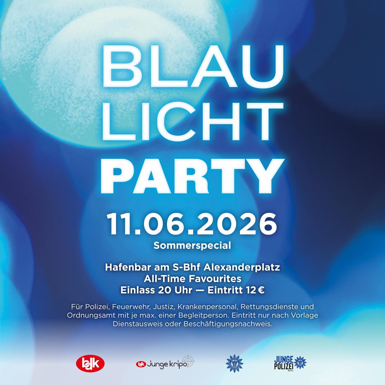 Blaulicht Party Berlin Hafenbar 11.06.2026